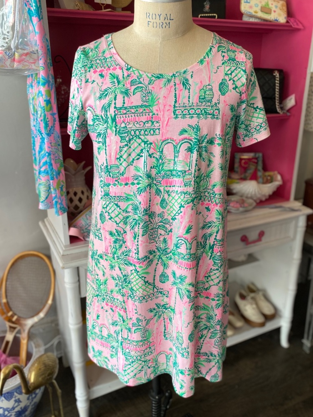 Lilly Pulitzer pink & green dress size XL